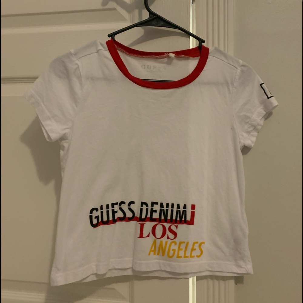 Guess White Crop Top